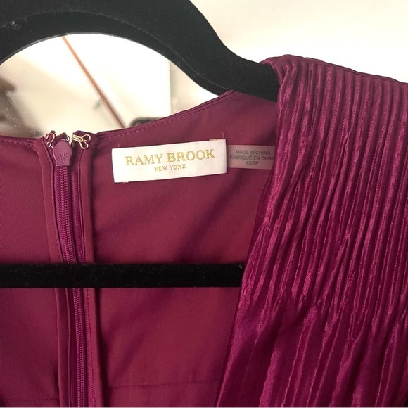 Ramy Brook Kimberly Dress Plisse Cutout High-Low XS - Picture 7 of 12